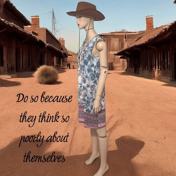 NWOT One World Micro Jersey Printed Mesh Overlay V-Neck Dress - Picture 2 of 5